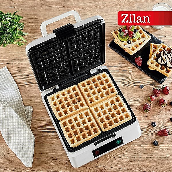 Aparat de facut gofre Zilan ZLN2939 Alb, 1200W, 4 felii, indicator led [6]