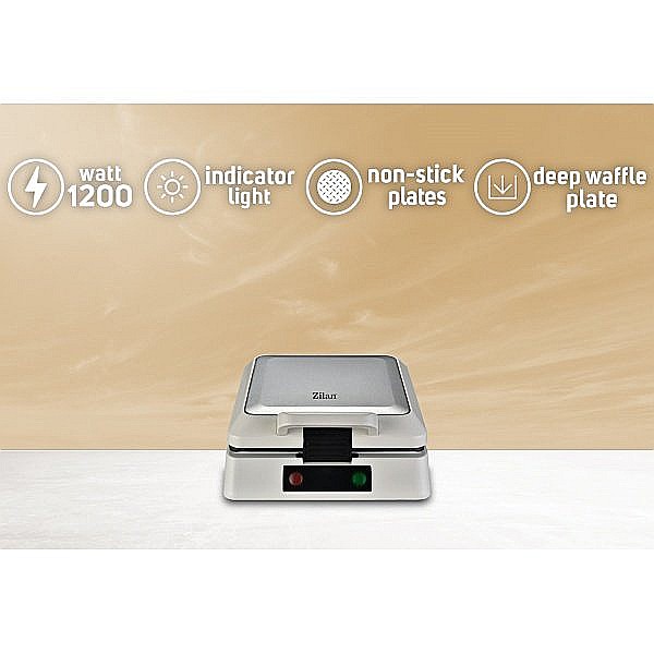 Aparat de facut gofre Zilan ZLN2939 Alb, 1200W, 4 felii, indicator led [3]