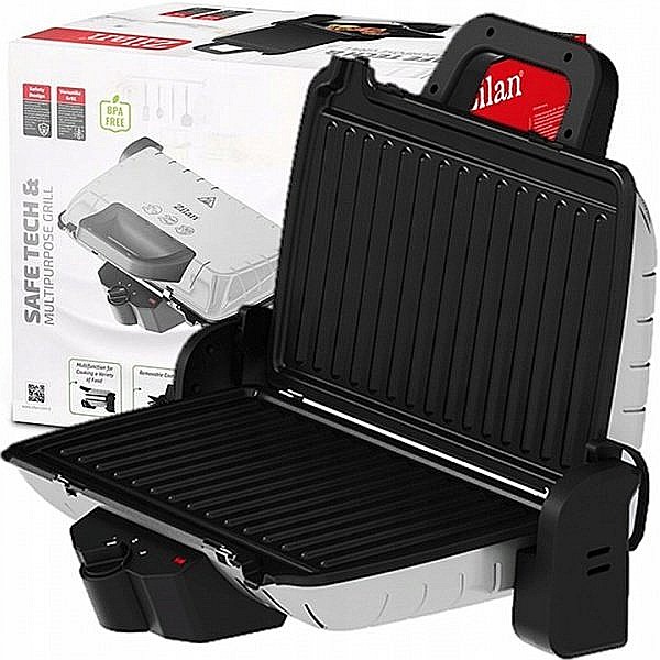Sandwich-maker and Grill Zilan ZILAN ZLN-4021, 1600 W, Termostat reglabil, Placi antiaderente, Inox [3]