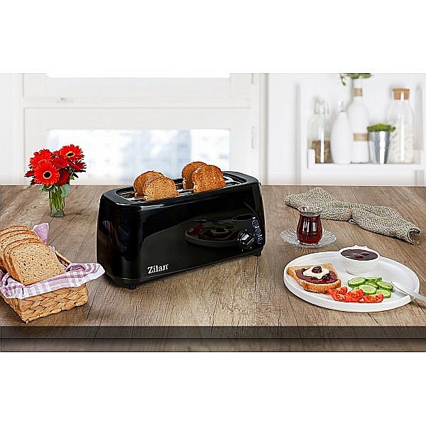 Prajitor de paine cu functie dezghetare, long slot, 4 felii, putere 1400 w, negru / ZLN 2713 [2]