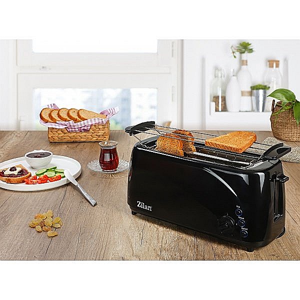 Prajitor de paine cu functie dezghetare, long slot, 4 felii, putere 1400 w, negru / ZLN 2713 [3]