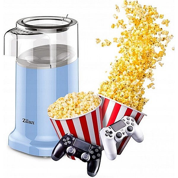 Aparat Pentru Popcorn Zilan ZLN-3147, Putere 1200W, sistem cu jet de aer cald, Bleu [3]