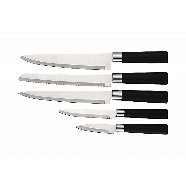 Set cutite 6 piese RETRO Zilan ZLN1609, Suport inclus, Otel inoxidabil 3CR13, Compatibil masina de spalat vase, Negru [2]