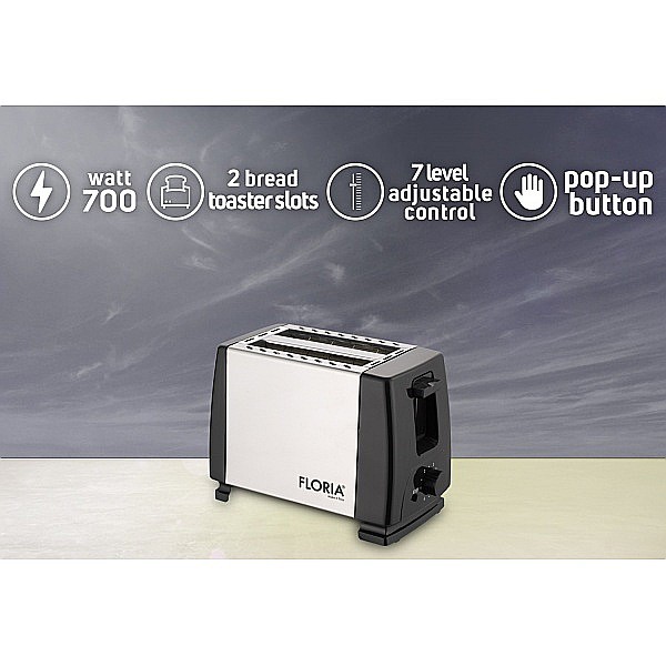 Prajitor de paine Floria ZLN1840 Negru/Inox, 700W, 7 nivele de control al temperaturii, buton de oprire [6]