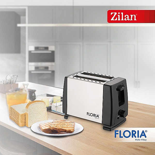 Prajitor de paine Floria ZLN1840 Negru/Inox, 700W, 7 nivele de control al temperaturii, buton de oprire [2]