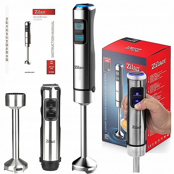 Mixer vertical ZİLAN ZLN-3994, 850W, 2 viteze, functie Turbo, İnox [3]