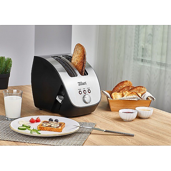 Prajitor de Paine ZILAN ZLN-2690,negru/inox 1000W, 6 nivele de rumenire [2]