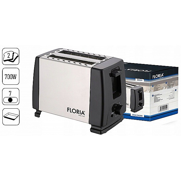 Prajitor de paine Floria ZLN1840 Negru/Inox, 700W, 7 nivele de control al temperaturii, buton de oprire [7]