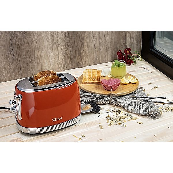 Prajitor RETRO Zilan ZLN7040 Rosu, 6 trepte de prajire, indicator luminos pentru semnalizare [2]