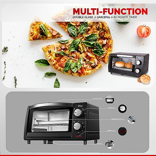 Cuptor electric mini Roza, capacitate 9l, putere 800w, geam dublu, temporizator 60 min / ZLN 4328 [4]