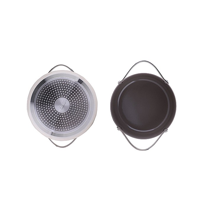 Oala cu capac ZILAN, interior din ceramica, diametru 24cm, capacitate 4l, crem / ZLN 0873 [4]