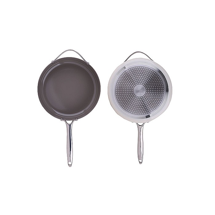 Tigaie inalta cu capac ZILAN, interior din ceramica, diametru 28cm, crem / ZLN 0880 [5]