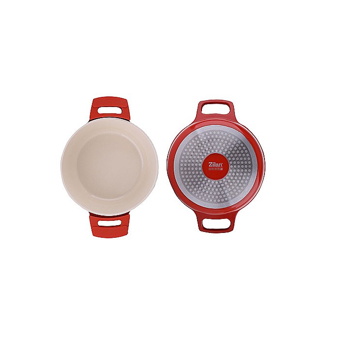 Oala cu capac ZILAN, din ceramica, diametru 24cm, capacitate 3.5l, rosu / ZLN 0897 [2]