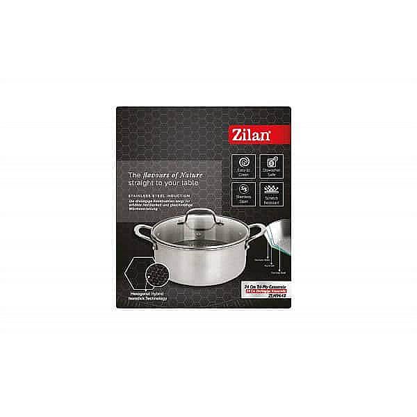 Oala cu capac ZILAN, din inox, antiaderent, diametru 24cm / ZLN 9648 [5]