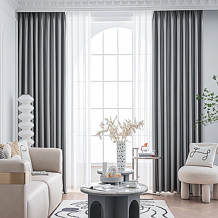 Perdele Draperii - Draperii Catifea Simplu Gri