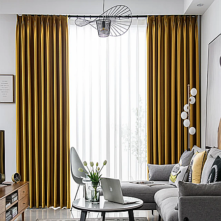 Perdele Draperii - Draperii Catifea Simplu Mustar