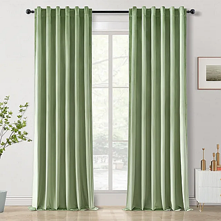 Perdele Draperii - Draperii Catifea Verde Pastel