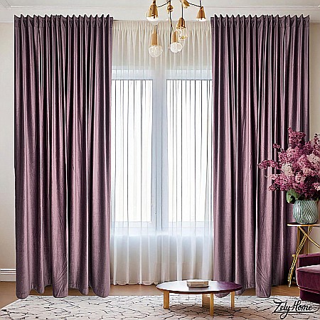 Perdele Draperii - Draperii Catifea Simplu Lila