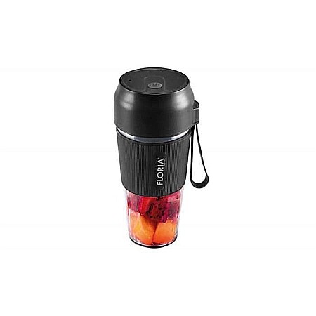 Aparate Electrocasnice - Blender portabil Floria ZLN1719 pentru suc reincarcabil, Capacitate 300 ml, Putere 50W, Lame din otel inoxidabil, Negru
