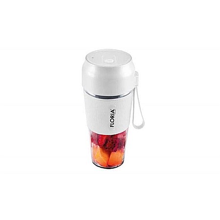 Aparate Electrocasnice - Blender portabil Floria ZLN1720 pentru suc reincarcabil, Capacitate 300 ml, Putere 50W, Lame din otel inoxidabil, Alb
