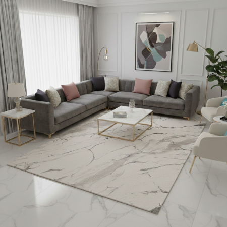 Covor modern - Covor modern Asia gri bej model marmură pentru living