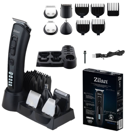 Ingrijire Personala - Aparat de tuns 10 in 1 Zilan ZLN5919 Uranus, Capete detasabile, Pentru toate zonele corpului, afisaj LED