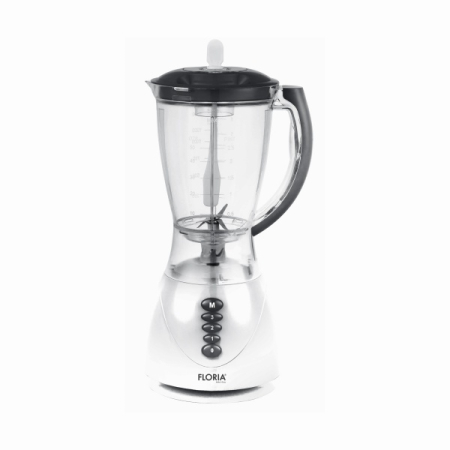 Electrocasnice - Blender FLORIA ZLN3081 ALB, Putere 300W, capacitate 1.5L, 3 viteze, Functie pulss, vas de plastic