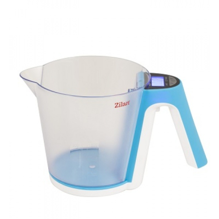 Ustensile din bucatarie - Cantar de bucatarie digital Zilan ZLN 7788,Albastru cu cana, capacitate 2 kg
