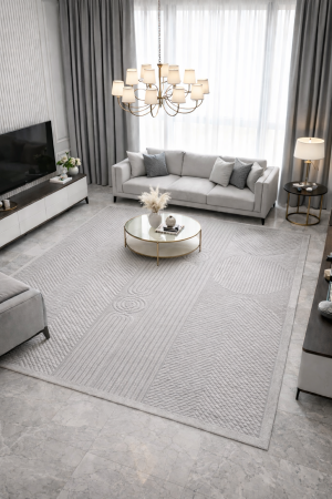 Covoare - Covor modern gri Deluxe model geometric 39918 pentru living