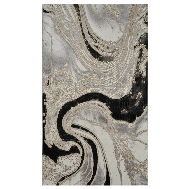 Colectia Marmara - Covor Marmara Obsidian Black-Gold