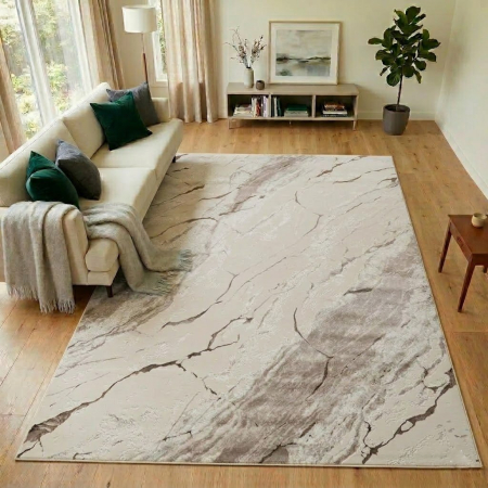 Covor modern - Covor modern Asia crem maro model marmură pentru living