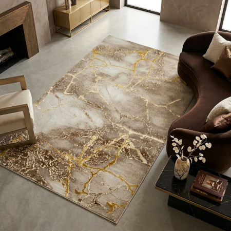 Covoare - ovor modern Marmara bej auriu vene fine living luxury elegant