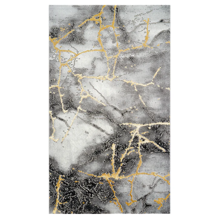 Covor - Covor Modern Marmaran Gresie Gri-Gold