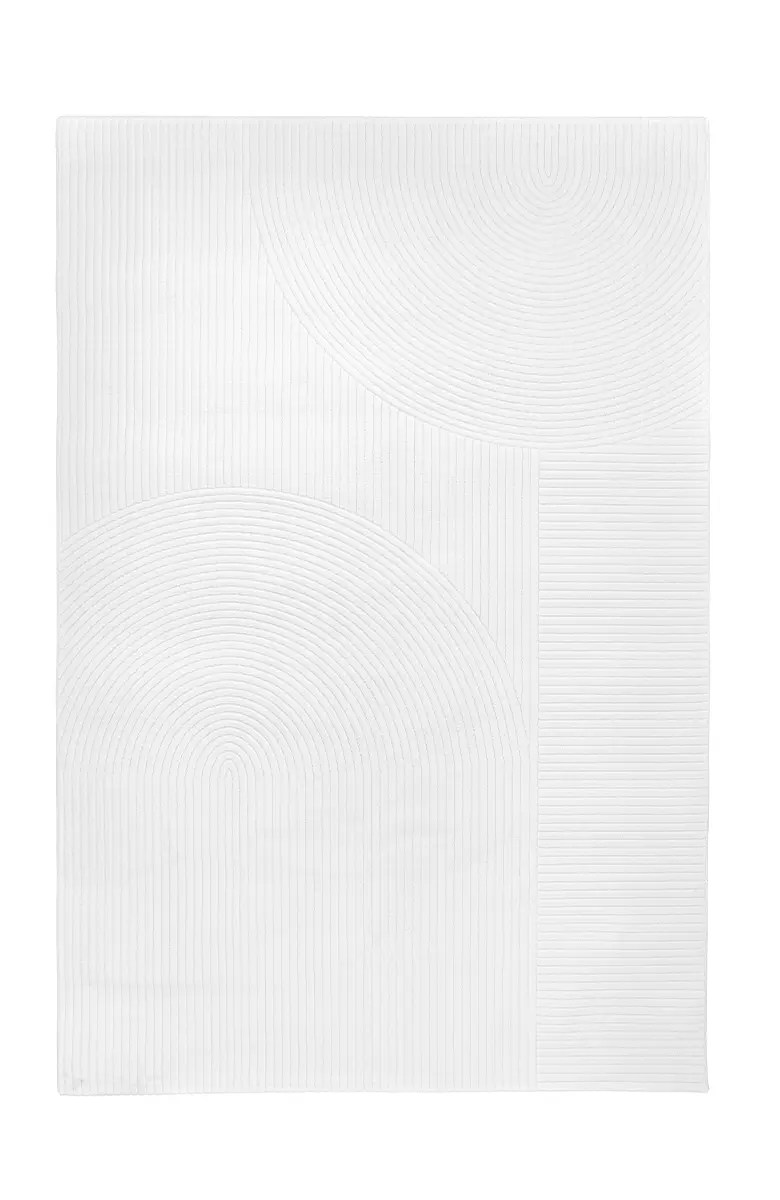 Covoare Moderne - Covor modern Pierre Cardin Vermont Pure Frost alb cu model geometric minimalist