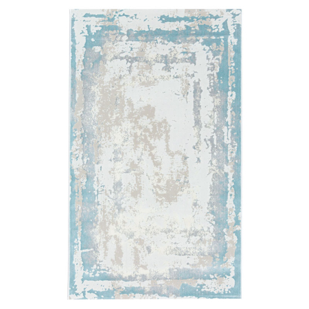 Reducere - Covor modern turcoaz Rose 897 model abstract pentru living și dormitor