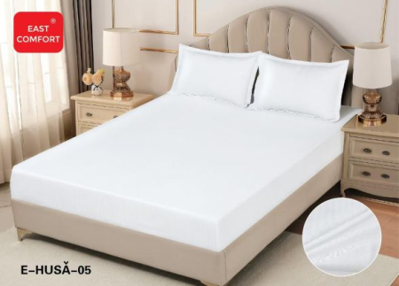 Huse de pat cu elastic - Husa de pat cu elastic si 2 fete de perna ,tip damasc ,E-05