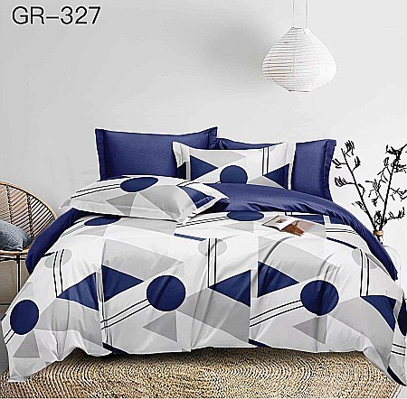 Lenjerii De Pat - Lenjerie de pat din finet, model forme geometrice, 6 piese