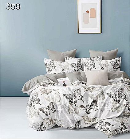 Lenjerii De Pat - Lenjerie de pat dublu, finet, model fluturi, 6 piese, GR359