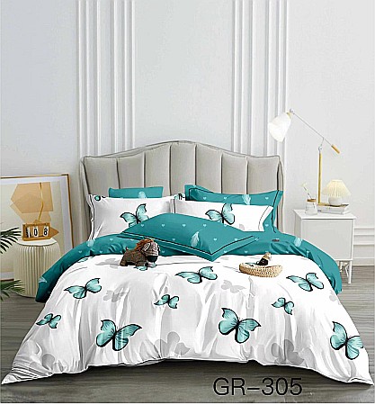 Lenjerii De Pat - Lenjerie de pat din finet, turcuaz, GR305