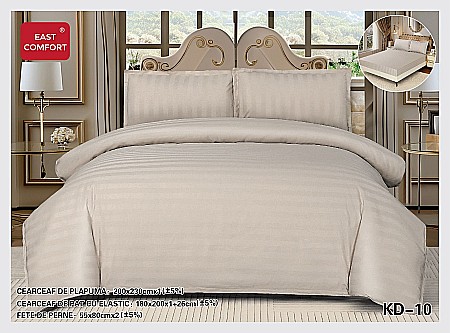 Lenjerii De Pat - Lenjerie de pat, tip damasc, cearșaf cu elastic, grej kd 10