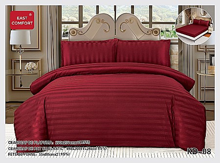 Lenjerii De Pat - Lenjerie de pat, tip damasc, cearșaf cu elastic, kd 08