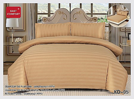 Lenjerii De Pat - Lenjerie de pat, tip damasc, cearșaf cu elastic, kd 05