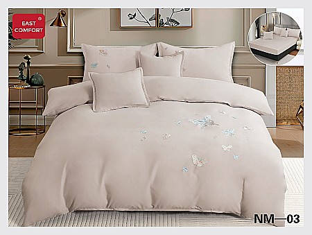 Lenjerii De Pat - Lenjerie de pat cu broderie, cearșaf  cu elastic, nm 03