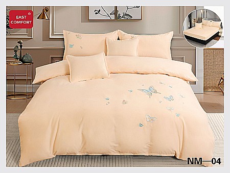 Lenjerii De Pat - Lenjerie de pat cu broderie, cearșaf elastic, nm 04