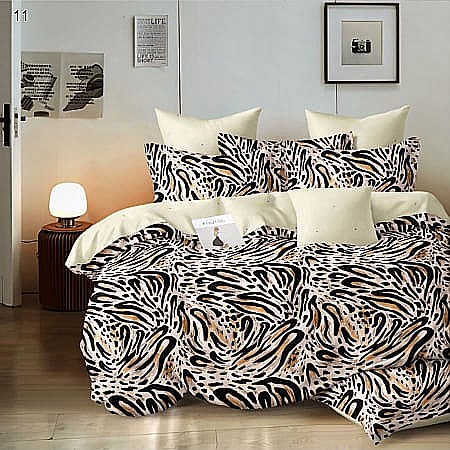 Lenjerii De Pat - Lenjerie de pat, din finet, cu imprimeu animal print jungle