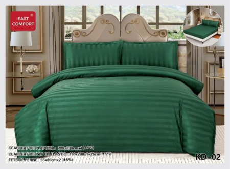 Lenjerii de pat cu elastic - Lenjerie de pat din damasc,cearsaf  cu elastic,4 piese