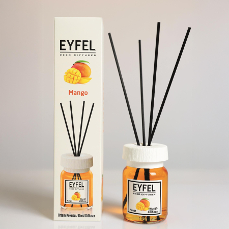 Odorizant cameră Eyfel mango cu bețișoare parfumate, difuzor parfum ambiental 120 ml