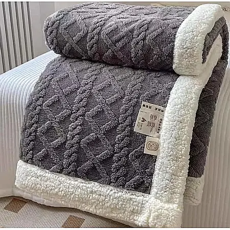 Lenjerii De Pat - Patura blanita gri