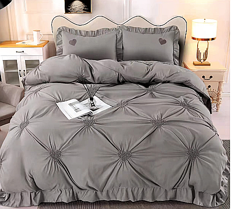 Lenjerii De Pat - Lenjerie de pat cu pliuri, gri