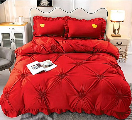 Lenjerii De Pat - Lenjerie de pat cu pliuri, rosu